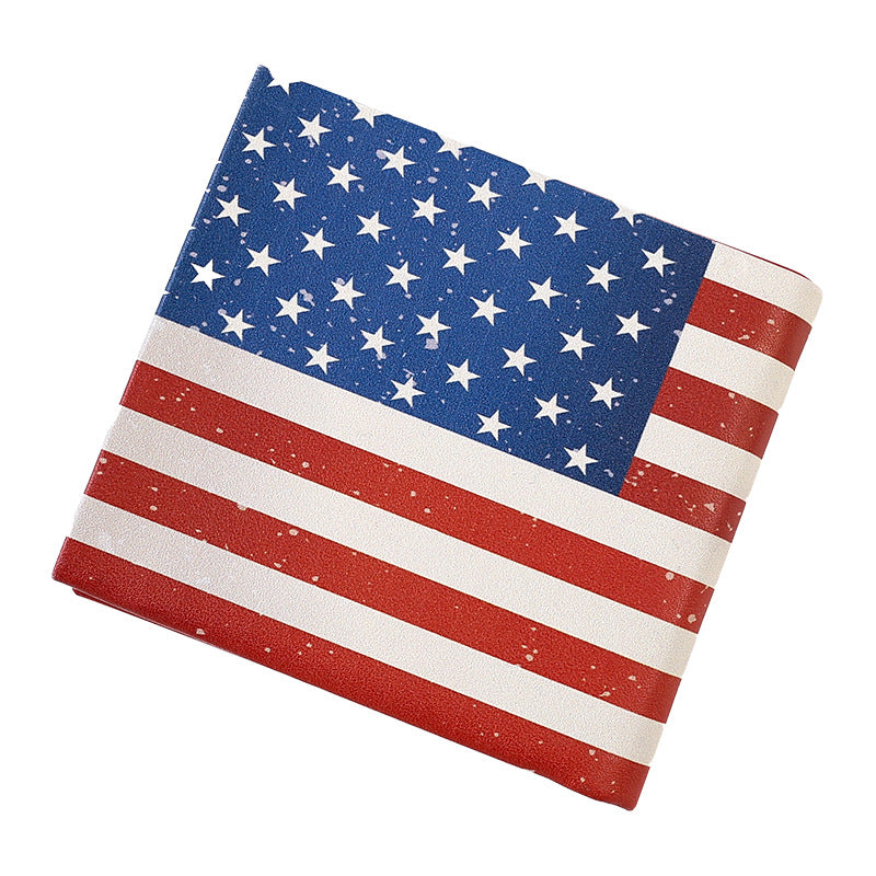 Wholesale Retro Creative Printed Men's Short PU Leather Wallet